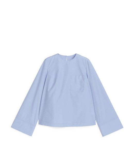 ARKET Blue Cotton Blouse