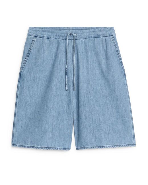 ARKET Blue Shorts Aus Denim-Twill