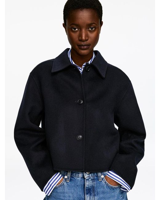 ARKET Blue Doublé Wool-Blend Overshirt