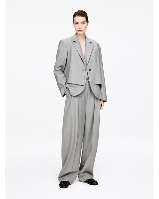 ARKET Gray Cropped Blazer
