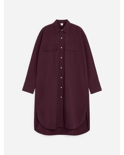 ARKET Purple Cotton Shirt Dress