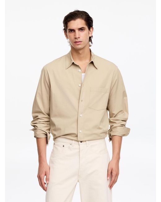 ARKET Natural Relaxed Cotton Twill Shirt for men