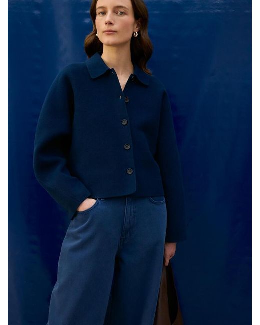 ARKET Blue Knitted Cotton Jacket