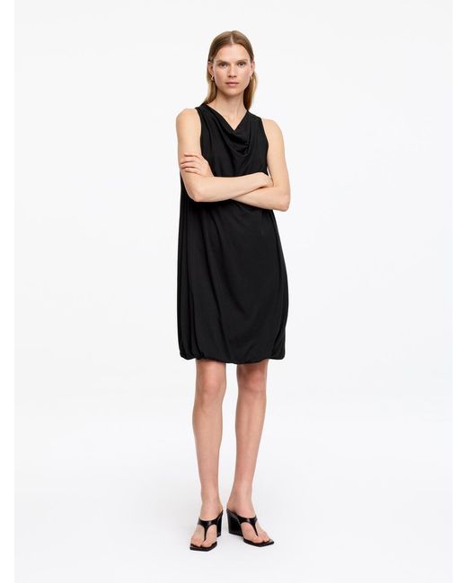 ARKET Black Draped Balloon Dress