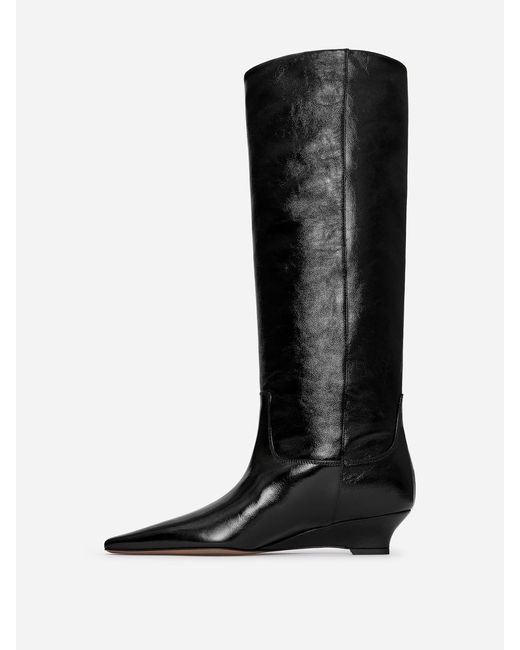ARKET Black Glossy Leather Boots