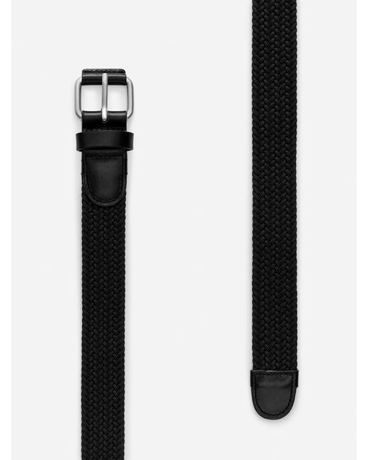 ARKET Black Braided Leather Trimmed Belt for men
