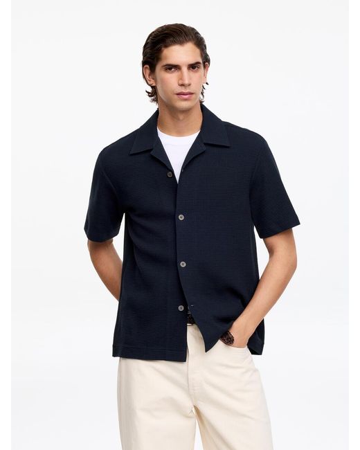 ARKET Blue Waffle Jersey Shirt for men