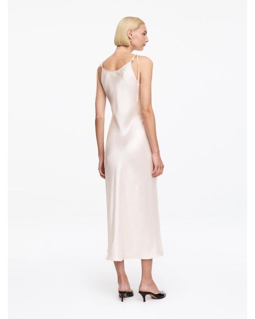 ARKET White Crushed Satin Slip Dress