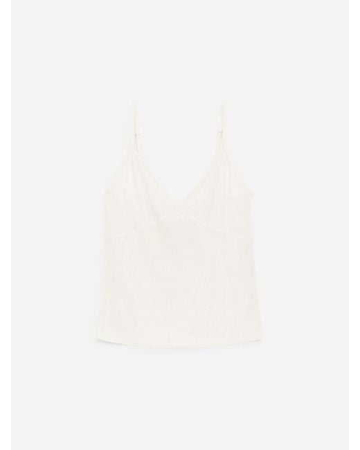 ARKET White Ribbed Silk Strap Top