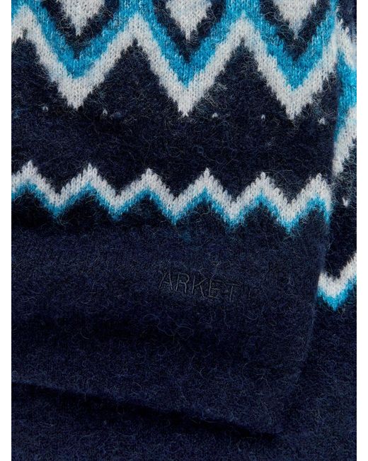 ARKET Blue Wool-Alpaca Blend Scarf for men