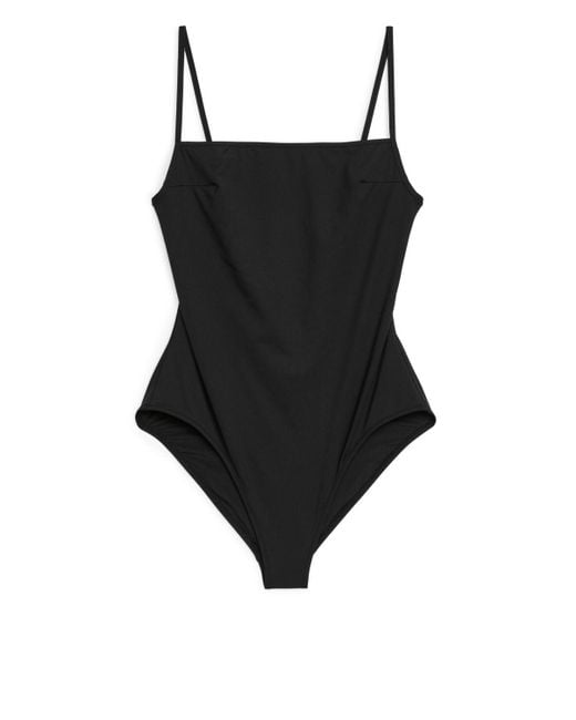 ARKET Black Square-neck Swimsuit