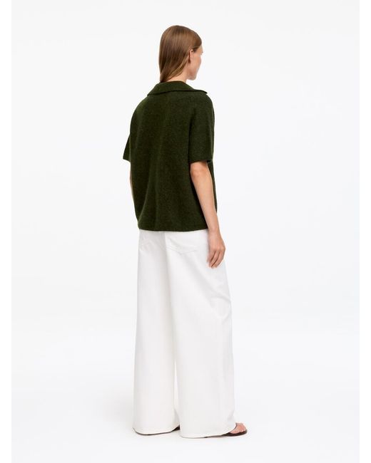 ARKET Green Knitted Polo Jumper