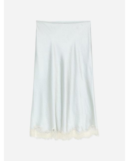 ARKET White Lace-Detail Satin Skirt