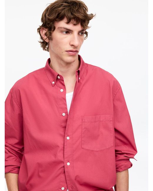ARKET Red Relaxed Poplin Shirt for men