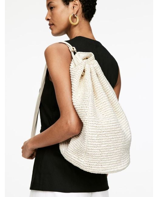 ARKET White Strohtasche