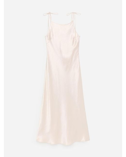 ARKET White Crushed Satin Slip Dress