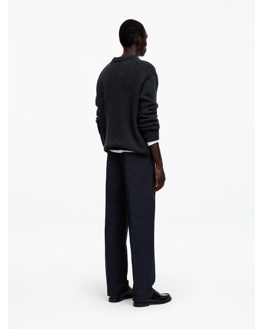 ARKET Blue Relaxed Cotton Twill Trousers for men