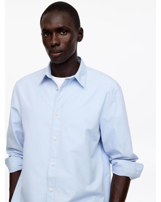 ARKET Blue Cotton-Tencel Shirt for men