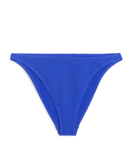 ARKET Blue High-waist Textured Bikini Briefs