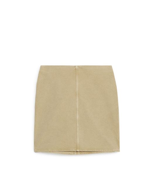 ARKET Natural Short Denim Skirt