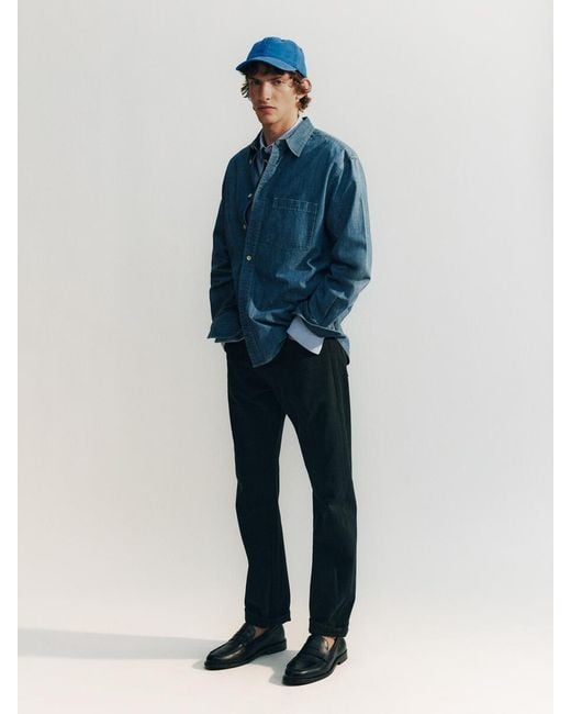 ARKET Blue Washed Cotton Canvas Cap for men