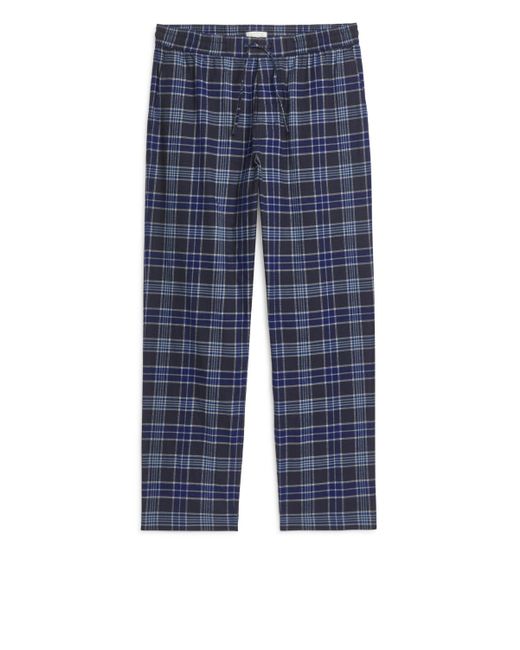 ARKET Blue Flannel Pyjama Trousers for men