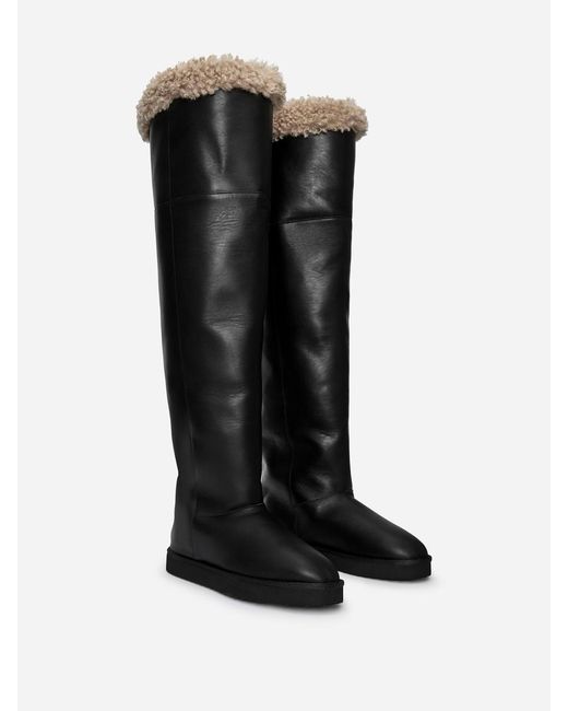ARKET Black Over-The-Knee Leather Boots