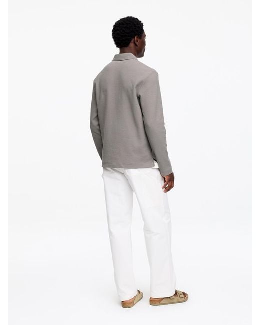 ARKET Gray Waffle Polo Shirt for men