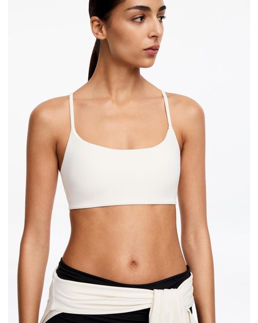 ARKET White Soft Stretch Sports Bra