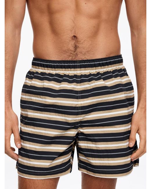 ARKET Black Allover-Printed Swim Shorts for men