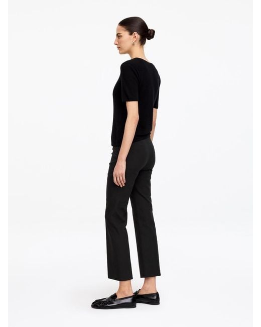 ARKET Black Linen-Cotton Kick-Flare Trousers