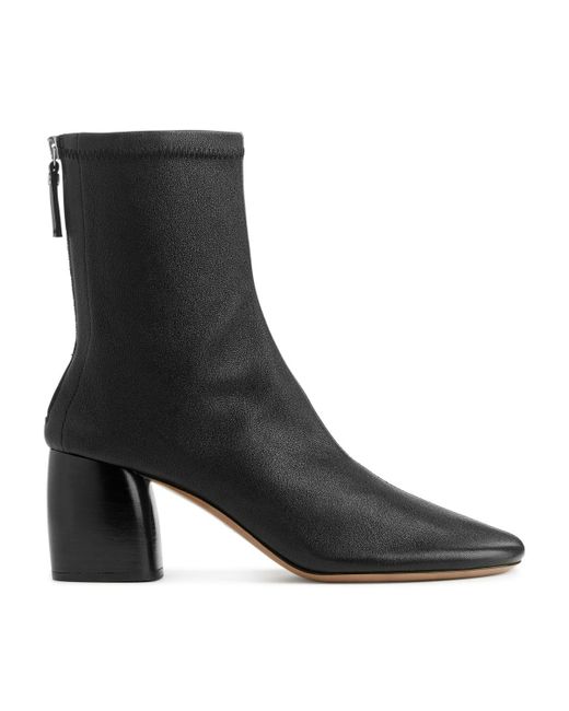 ARKET Black Stretch-leather Sock Boots