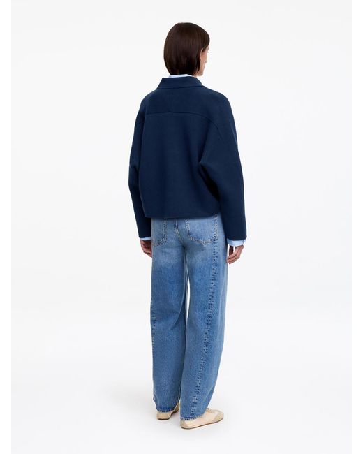 ARKET Blue Knitted Cotton Jacket