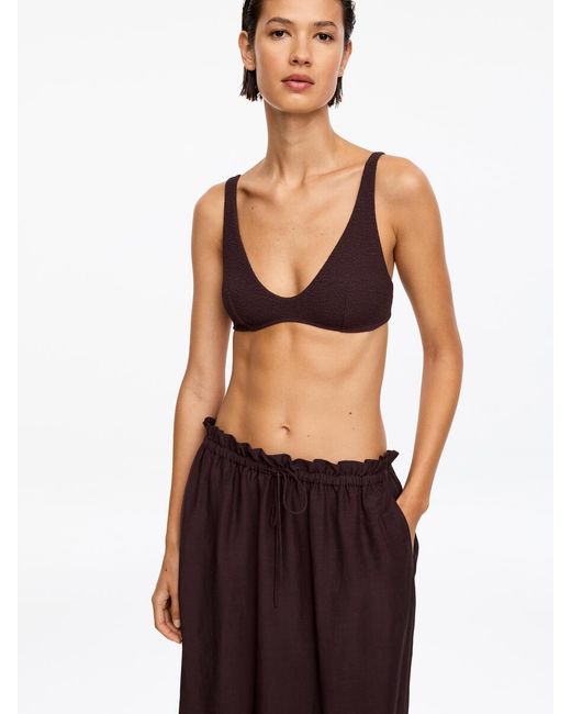 ARKET White V-Neck Bikini Top