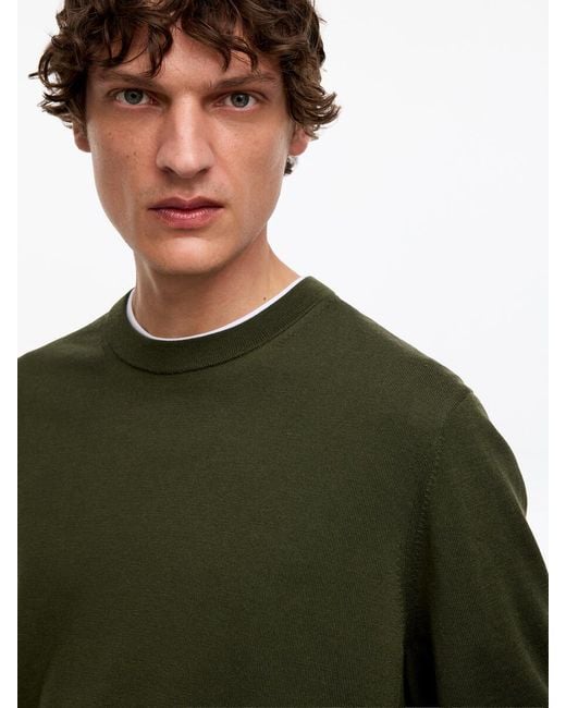 ARKET Green Fine Knit Merino Jumper for men