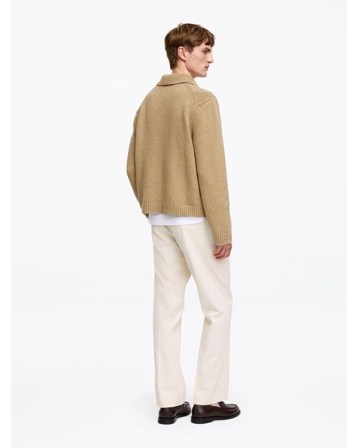 ARKET Natural Cotton Blend Zip Cardigan for men