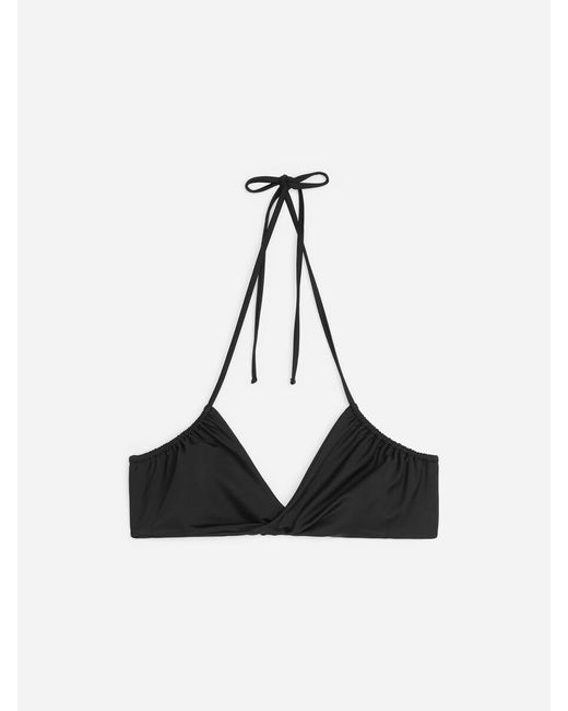 ARKET White Gathered Triangle Bikini Top