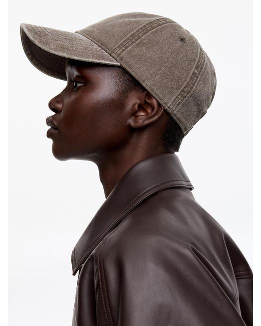 ARKET Brown Washed Cotton Cap