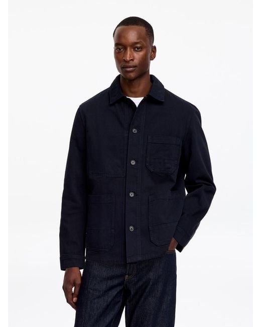 ARKET Blue Overdyed Twill Overshirt for men