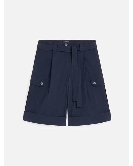 ARKET Blue Pima Cotton Utility Shorts