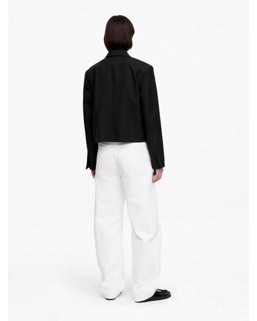 ARKET Black Cropped Wool Blazer