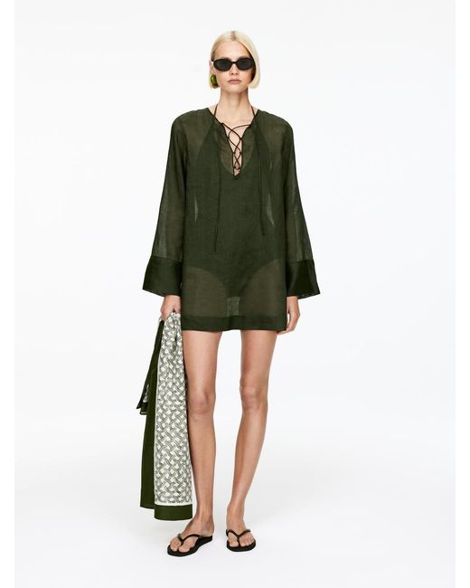 ARKET Green Ramie Beach Dress