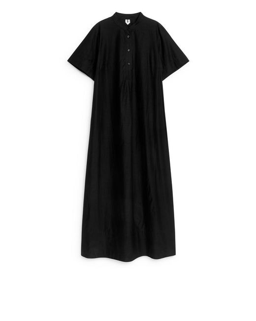 ARKET Black Kleid Aus Cupro Und Baumwolle