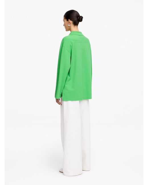 ARKET Green Pique Polo Shirt