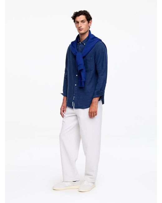 ARKET Blue Relaxed Linen Shirt for men