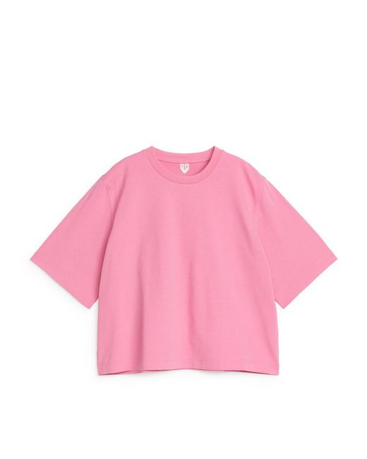 ARKET Pink Schweres, Kastiges T-Shirt