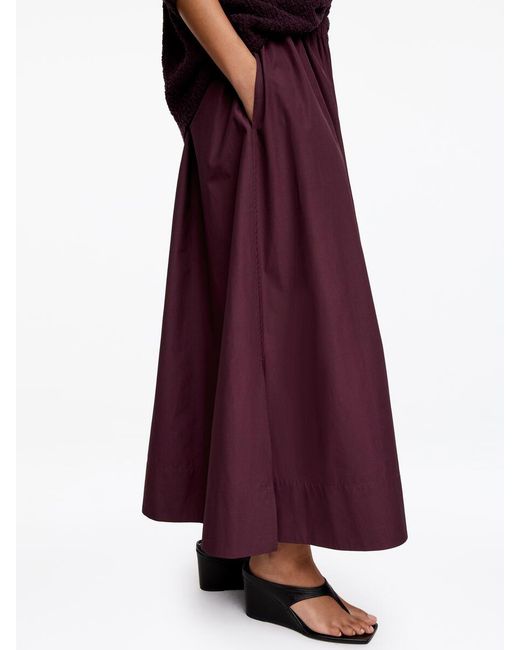 ARKET Purple Midi Cotton Skirt