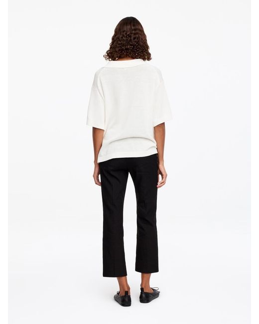ARKET White Knitted Polo Jumper