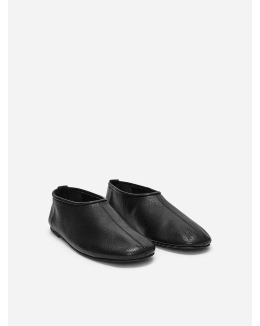 ARKET Black Leather Ballet Flats