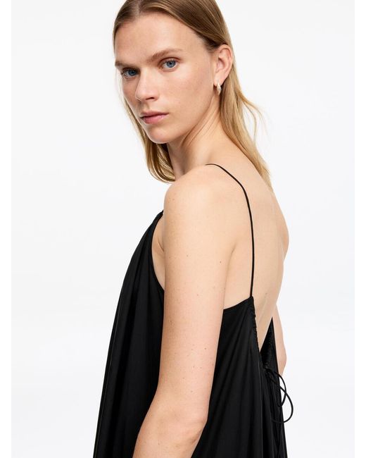 ARKET Black Lyocell Cotton Beach Dress
